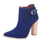 Oasap High Heels Buckle Strap Ankle Boots