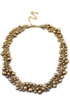Oasap Trendy Beaded Golden Necklace For Woman