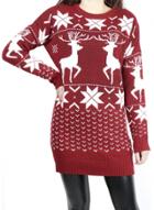 Oasap Christmas Round Neck Long Sleeve Pullover Deer Sweater