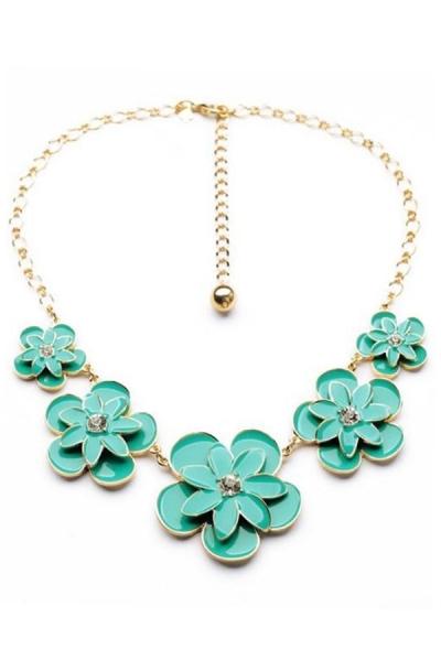 Oasap Solid Color Floral Necklace