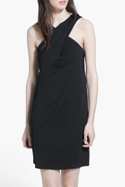 Oasap Elegant Cross Strap Shift Dress