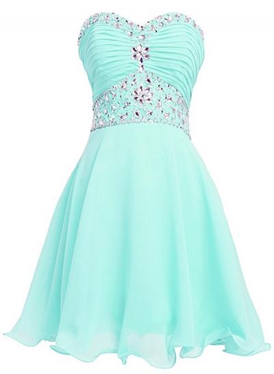 Oasap Strapless Rhinestone Ruched Short Cocktail Dress