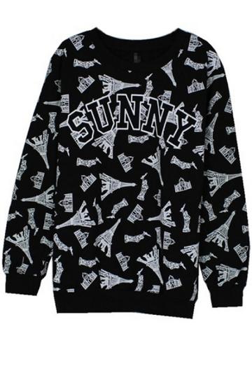 Oasap Sunny Eiffel Sweatshirt