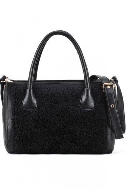 Oasap Faux Wool Padded Shoulder Bag