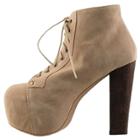 Oasap Women's Fashion Faux Suede Platform Lace-up High Heel Ankle Boots