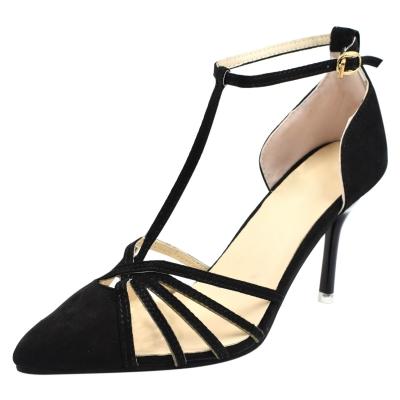 Oasap Women Fashion Ankle Buckle Strap High Heels Shoes