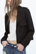 Oasap Elegant Long Sleeve Solid Patched Coat