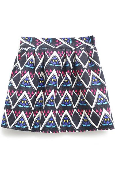 Oasap Zigzag Pattern Skirt