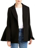 Oasap Women's Shawl Collar Flare Sleeve One Button Blazer