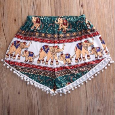 Oasap Elastic Waist Elephant Printed Shorts