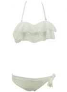 Oasap Women's Two Piece Strapless Flounce Bikini Swimsuit Set