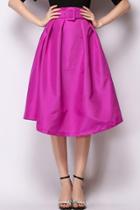 Oasap Hot Pink A-line Midi Bubble Skirt