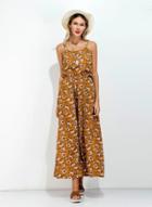 Oasap Vintage Floral Print Slip Dress