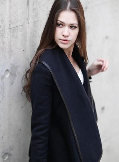 Oasap Casual High Neck Long Sleeve Irregular Coat