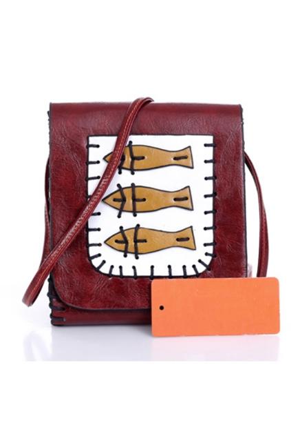 Oasap Weaving Fish Flap Shoulder Bag