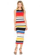 Oasap Rainbow Stripped Print Bodycon Dress