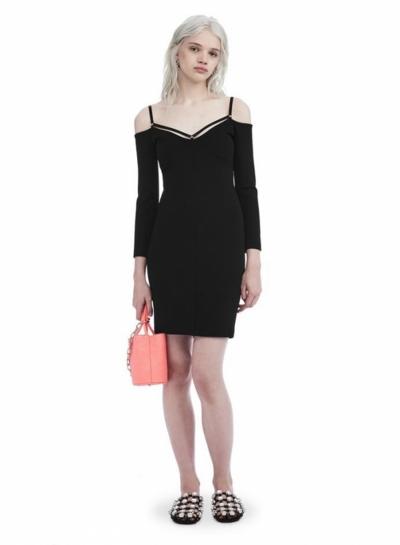 Oasap Off Shoulder Lace-up Bodycon Dress