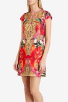 Oasap Dazzling Floral Print Cap Sleeve Mini Dress