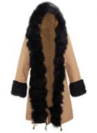 Oasap Warm Slim Hoodie Coat With Fur Trim
