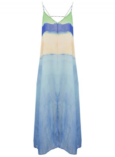 Oasap Women's Color Block Spaghetti Strap Slit Dress