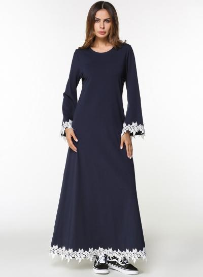 Oasap Fashion Lace Trim Maxi Dress