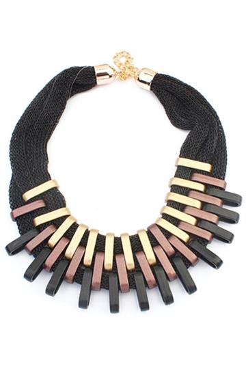Oasap Wild Piping Statement Necklace