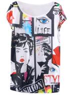Oasap Women's Multi-color Graphic Short Sleeve Knit Tee