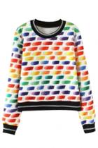Oasap Brightly Rainbow Hue Sweatshirt