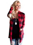 Oasap Casual Long Sleeve Open Front Plaid Blouse