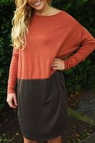 Oasap Chic Color Block Knit Dress