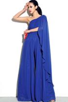 Oasap One-side Shoulder Wide Leg Jumpsuits