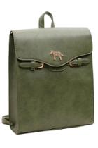 Oasap Edgy Studded Horsy Faux Leather School Bag