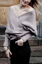 Oasap Classic Solid Color Wrap Batwing Sleeve Shawl