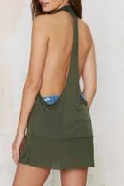 Oasap Army Green H-shaped Backless Mock Neck Vest