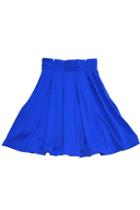 Oasap Pure Color Pleated Skirt With Petal Edges