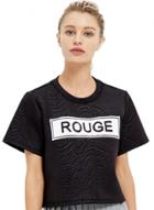 Oasap Women's Rouge Letter Graphic Short Sleeve Top