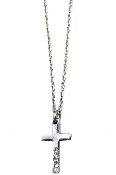 Oasap Fashion Cross Pendant Diamond Embellishment Necklace