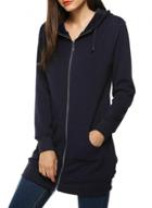 Oasap Fashion Full Zip Solid Hooded Coat