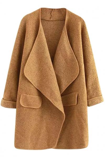 Oasap Elegant Draped Collar Cardigan Sweater