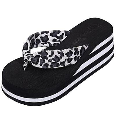 Oasap Striped Wedge Heels Flip Flops Beach Sandals