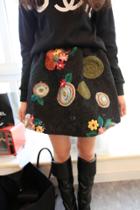 Oasap Embroidery Worsted Skirt