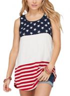 Oasap White Sleeveless Colorblock American Flag Print Tank Top