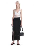 Oasap Simple Tassel Detail Slim Skirt