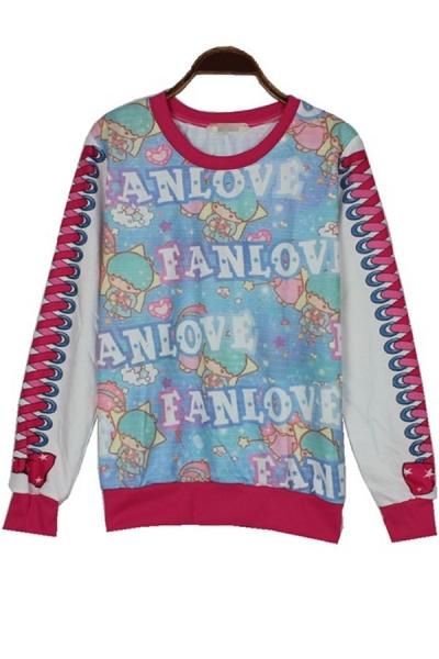 Oasap Bold Pattern Sweatshirt
