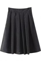 Oasap Simple Mesh Allover Pleated Skirt