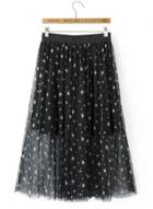 Oasap Cute Mesh Star Printing Skirt