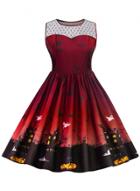 Oasap Vintage Sleeveless Halloween A-line Swing Dress