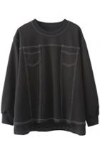 Oasap Modern Stitching High Low Side Slit Pullover Sweatshirt