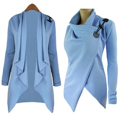 Oasap Solid Color Slim Fit Horn Button Knit Coat