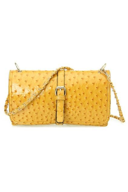 Oasap Ostrich Pattern Pin Buckle Shoulder Bag With Chain Strap